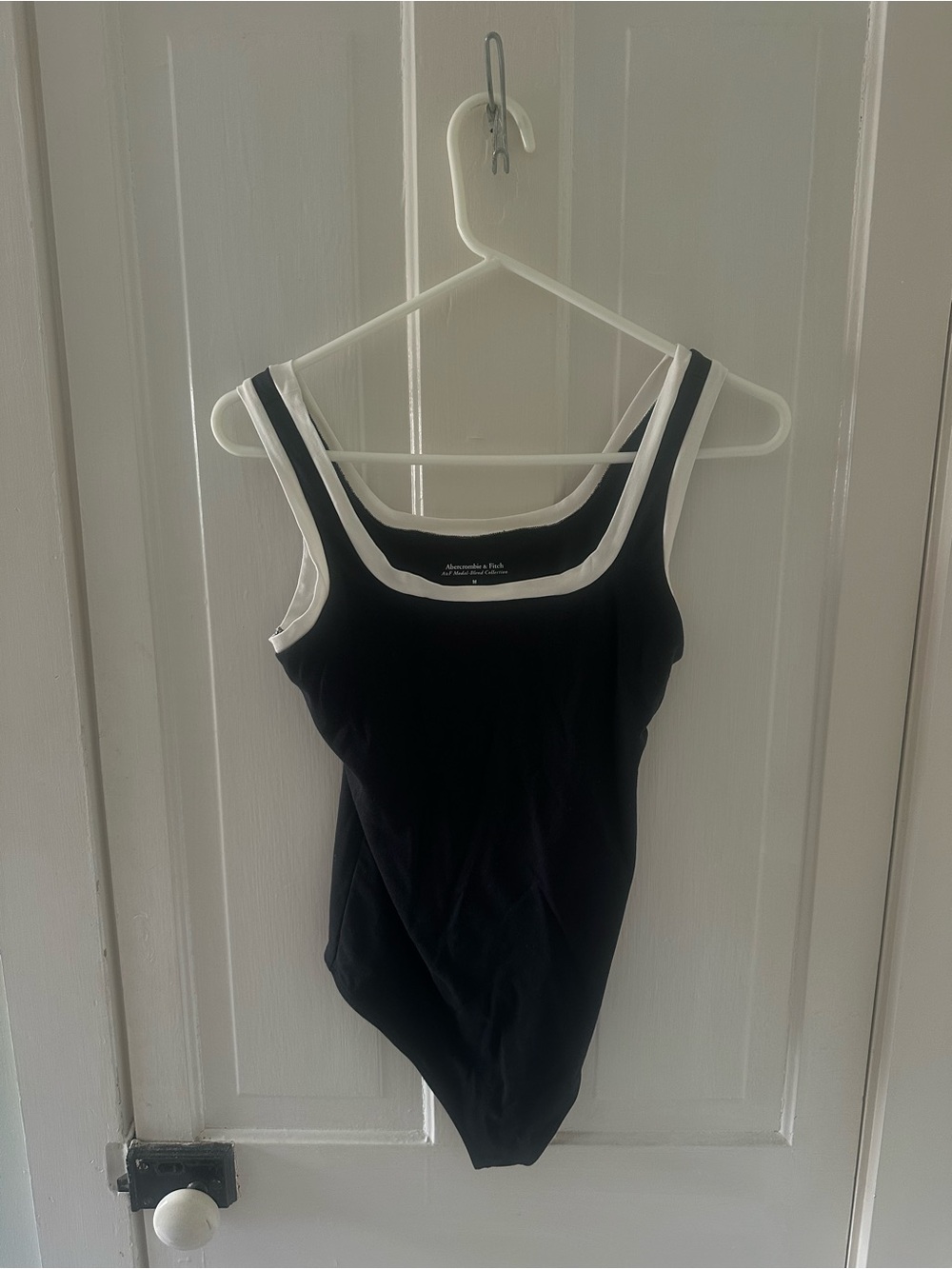 Abercrombie & Fitch Black Bodysuit with White Trim